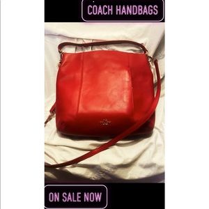 REAL COACH ISABEL HOBO/SHOULDER in RED
